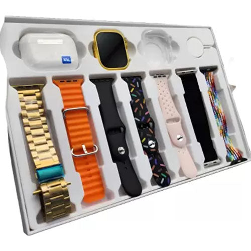 i20 Ultra Max Suit Smart watch with 7 in 1 Straps & Free Airpods